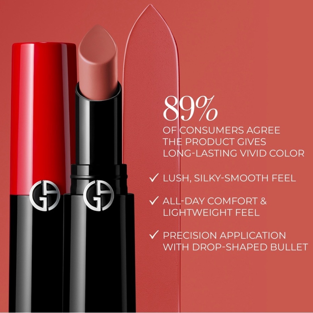 💋 ARMANI BEAUTY Lip Power Longwear Vivid Color Lipstick - 104 - Picture 3 of 9